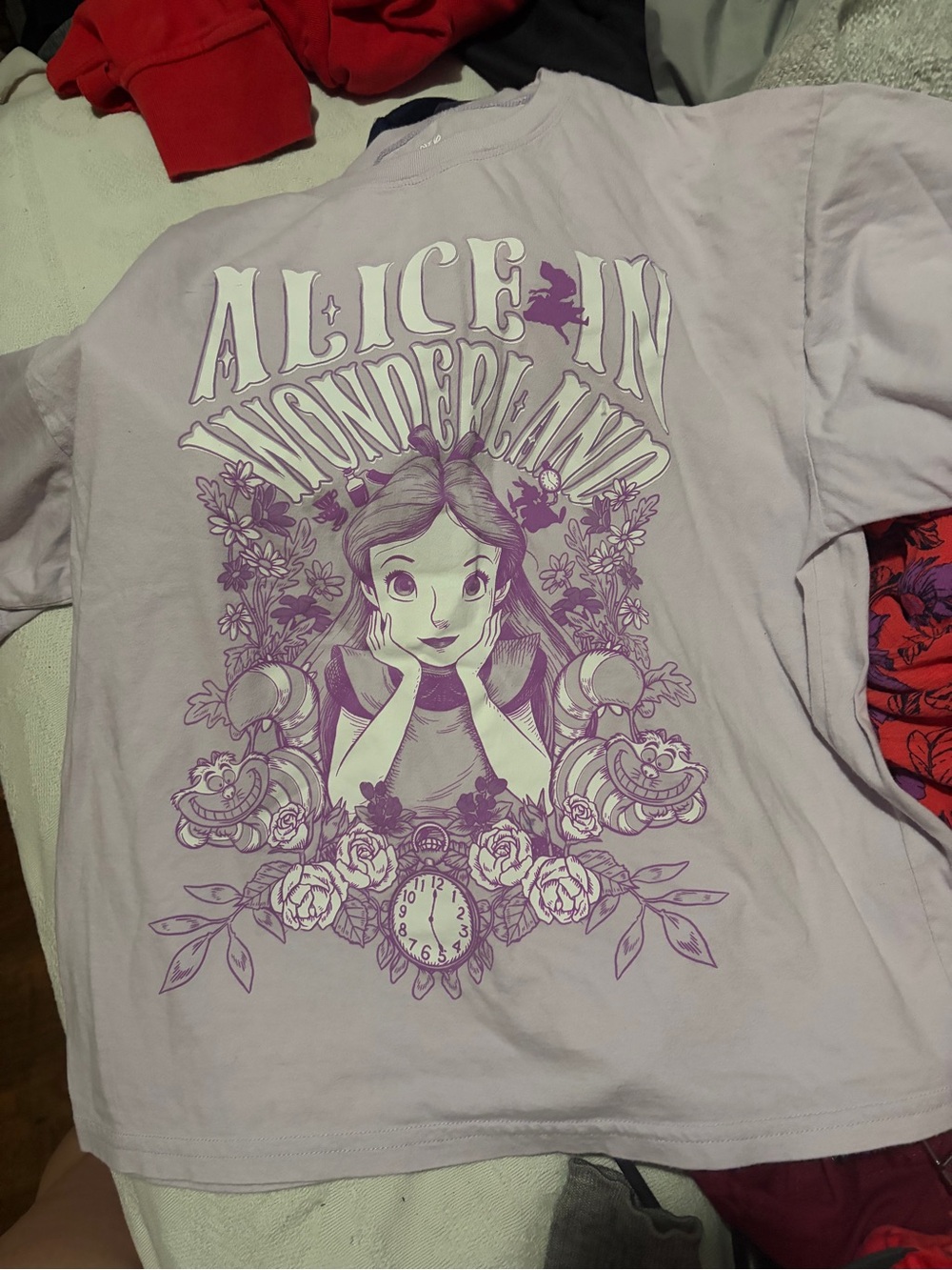 Alice in Wonderland Graphic Tee - Lavender - mistagged XS - True Size XL